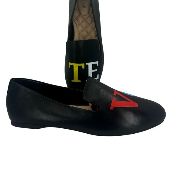 BIRDIES Limited Edition VOTE Black Leather Loafers Flats Womens 10.5 Rare NWOB - Picture 4 of 12